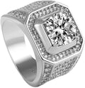 925 Silver Ring-Square Cubic