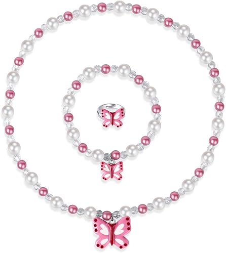 Butterfly Stretch Necklace & Bracelet Set