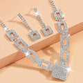 Rhinestone Necklace Earrings Sets